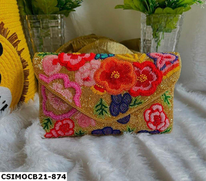 Pochettes de mariée de créateur artisanales avec broderie de perles en pierre de cristal parfaites pour les occasions spéciales et les événements sophistiqués - Product Image 2