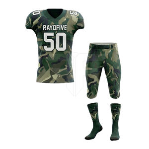 Ensemble de maillot et short de football américain respirant personnalisé de qualité supérieure pour les équipes, uniforme avec accessoires, 100% polyester - Product Image 4