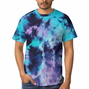 Vente chaude hommes t-shirt haute qualité t-shirt fabricant streetwear col rond cravate teinture chasse imprimé t-shirts 100 coton - Product Image 1