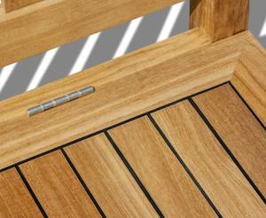 Banco de Patio Exterior Moderno y Minimalista de Madera de Teca Premium para Apartamentos y Hoteles, Asientos Resistentes al Agua y Duraderos - Product Image 3