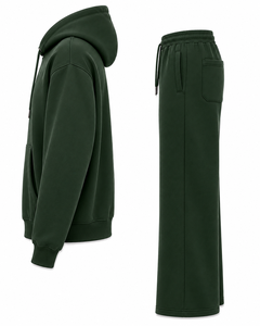 Conjunto de Sudadera con Capucha y Pantalones de Chándal de Algodón Pesado, Estilo Urbano Holgado Unisex, MOQ Bajo, Personalizable para Hombre - Product Image 3