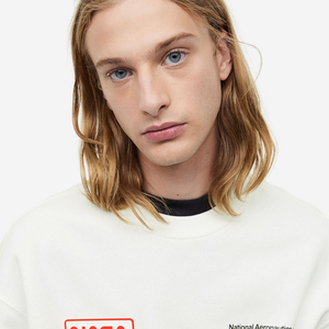 เสื้อสเวตเตอร์คอกลมผ้าฟลีซแขนยาวของผู้ชายเสื้อสเวตเชิ้ตของผู้ชายแบบไม่มีฮู้ด - Product Image 2