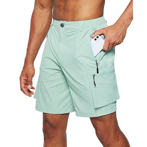 Pantalones cortos Cargo para senderismo para hombre, pantalones cortos de viaje al aire libre de secado rápido para hombre con material informal multibolsillo 88% nailon, 12% Spandex - Product Image 1