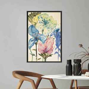 Printed Canvas Artwork: Elegant Floral Decor for Home & Events,Black <b>Framed</b> - Product Image 1