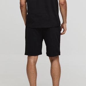 Pantalones Cortos Deportivos de Lona de Algodón Transpirables de Secado Rápido para Hombre, Color Sólido, Cintura Elástica, Logotipo Impreso DTF, Textura Suave para Gimnasio - Product Image 3