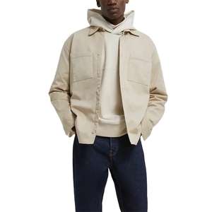 เสื้อฮู้ดซิปผ้าฟลีซคอตตอน 100% สำหรับผู้ชาย ทรงปกติ ไม่มีกระเป๋า ผ้าเรียบ แห้งเร็ว ระบายอากาศได้ดี สไตล์สตรีทแวร์ - Product Image 2