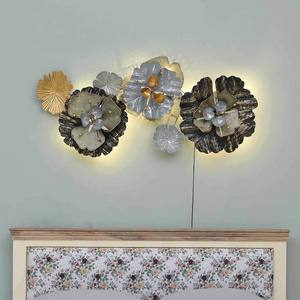 Grand art mural en métal couleur rose et vert floral sauvage Cadeau de pendaison de crémaillère Pièce authentique Prix bas - Product Image 6