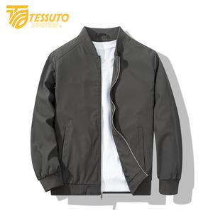 Blouson aviateur zippé léger et extensible de coupe décontractée pour homme - Product Image 1