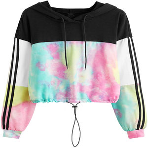 Pull à capuche en coton épais pour femmes couleur unie goutte épaule respirant Tie Dye Design lourd tricoté hiver avant - Product Image 5