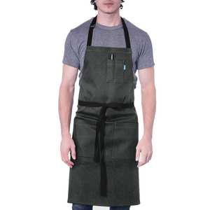 Delantal vaquero ajustable con correa impresa y logotipo, ropa de Chef de cocina, Top ligero para hombre, delantal vaquero personalizado - Product Image 1