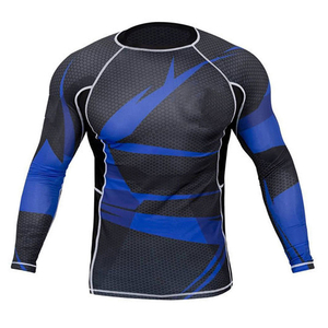 100% Poliéster Spandex Tela Mejor precio Rash Guard Tasa al por mayor Compresión profesional Rash Guard - Product Image 1