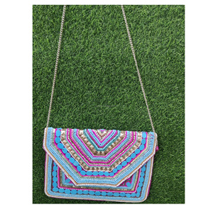 Bolso de mano de compras de noche con cuentas para mujer bohemio, bolsos de verano de playa india, bolsos de mensajero de hombro, monedero al por mayor - Product Image 5