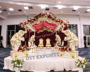Gran Maharaja tema elefante Mandap configuración elefante real tema boda Mandap Maharaja estilo tallado elefante Mandap diseño - Product Image 3