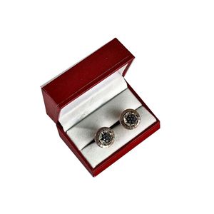 Boutons de manchette et pinces à cravate pour homme en acier inoxydable fin avec détails en pierre blanche, coffret cadeau pour adulte - Product Image 1