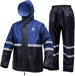 Rain Suit, High Visibility Reflective Safety <b>Jacket</b>, Lightweight Rain Gear, <b>Waterproof</b> Rain <b>Jacket</b> with Pants - Product Image 1