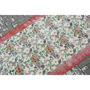 Turkish Vintage Area Rug 3.8x6.6 ft, <b>Red</b> Camouflage Rug <b>Wool</b> - Product Image 5