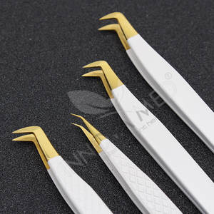 Pinzas Profesionales de Acero Inoxidable para Extensión de Pestañas, Herramienta de Salón de Belleza para Técnicos de Aplicación de Pestañas de Volumen Preciso - Product Image 4