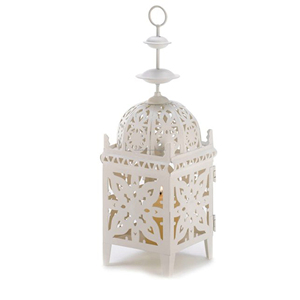 Mini Moroccan Iron <b>Lantern</b> Metal House Shaped Outdoor Decorative Pillar Holder Wholesale for Home and Garden Use - Product Image 5