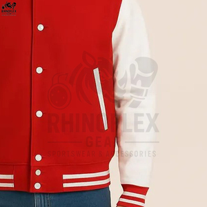 Veste universitaire sur mesure en gros pour homme, manches en cuir à boutons, respirante, tailles plus grandes - Product Image 2