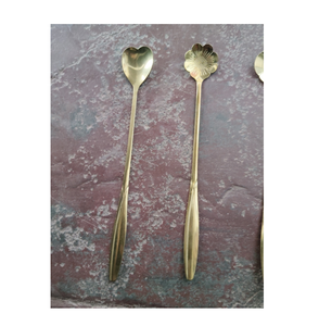 Cuchara de latón pulido ecológica, cuchara de cocina, especias, té, miel, herramientas de café, cuchara de té para sopa, superventas - Product Image 2