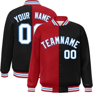 Chaqueta Universitaria de Béisbol Personalizada, Estilo Bomber, con Parches, Botones Largos, Colores en Contraste, Cuerpo de Satén, Bordado con Nombre, Número y Logotipo del Equipo - Product Image 4