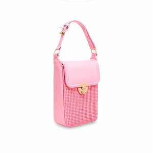 Grande capacité pour pochette décontractée rose P97470 sac de rangement de maquillage en PU avec fonction de suspension de poignée - Product Image 2
