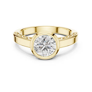 <b>Vintage</b>-Inspired 1 Carat Solid 14K <b>Gold</b> Lab Diamond Cluster Engagement <b>Ring</b> Trendy Style for Wedding Occasions - Product Image 1