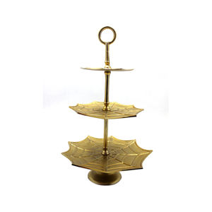แท่นวางเค้กโลหะทรงกลม2ชั้นทันสมัยพร้อมผิวสีทองสำหรับงานวันเกิดปาร์ตี้โชว์เค้กจำนวนมาก - Product Image 2