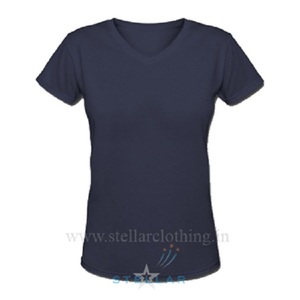 Camiseta de mujer de manga corta de tela transpirable de algodón puro informal de verano de diseño liso de cuello redondo de estilo de ajuste Regular de la mejor calidad - Product Image 5
