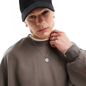 Sweat-shirt surdimensionné de meilleure qualité Vêtements décontractés élégants Hauts à manches longues Fabriqué au Pakistan Pull classique à manches longues et col rond pour hommes - Product Image 3