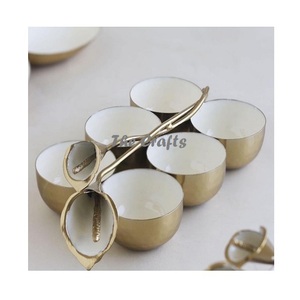 Stainless Steel <b>White</b> And Gold Color Decorative <b>Bowl</b> With Finest Quality Chocolates Dry Fruits <b>Bowl</b> For Sale - Product Image 5