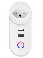 Prises intelligentes Wi-Fi Zigbee 3 prises 2 ports USB 16A Plastique ABS Israël 3 broches Surveillance de la consommation d'énergie TUYA USBC 240V Prise IL