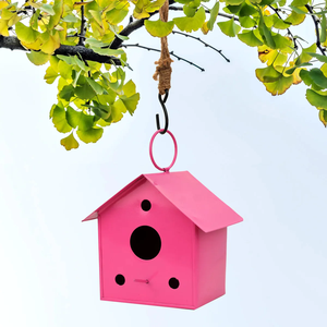 <b>Garden</b> <b>Decor</b> Metal Bird House Yard <b>Decor</b> <b>Garden</b> Art <b>Stake</b> Crafts Metal Bird House Hut All Weather Bird Hut Wholesale Price - Product Image 3