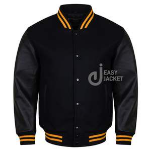 Chaquetas personalizadas para hombre, chaqueta universitaria de cuero auténtico con letras de lana, chaqueta con parches y etiquetas personalizadas para hombre - Product Image 5