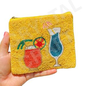Monedero hecho a mano con cuentas de semillas para mujer, billetera personalizada de moda con hermoso monedero con cuentas de semillas para cócteles - Product Image 1