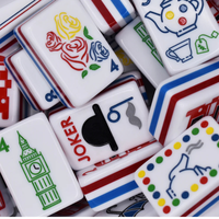 Tuiles de Mahjong Américaines de Luxe London Calling, Ensemble de 160 Tuiles en Acrylique Premium, Collection Designer Landmark Britannique pour la Décoration Intérieure