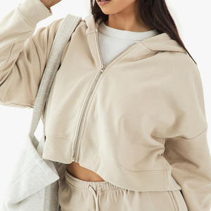 ชุดเสื้อผ้า2ชิ้นแบบสั้นระบายอากาศได้ดีสำหรับผู้หญิงชุดออกกำลังกายมีซิปเนื้อผ้าคอตตอนสำหรับผู้หญิง2026แบบคู่ - Product Image 5