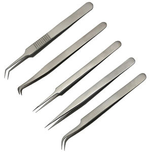 Professional Master Craft <b>Eyelash</b> Extension Tweezers Stainless Steel Precision <b>Application</b> in Gray Rocks - Product Image 1