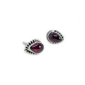 Pear Cab Garnet Gemstone Stud <b>Earring</b> 925 Sterling <b>Silver</b> With <b>Silver</b> Plated Bezel Setting Fashionable <b>Earring</b> For <b>Wedding</b> Gift. - Product Image 4
