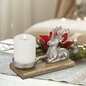 Nouveau design Bougeoir en aluminium pour animaux Bougeoir lourd en aluminium massif avec socle en bois Décoration pour la maison et Noël - Product Image 5