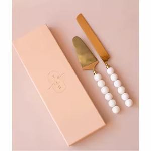 Mejor venta elegante decorativo boda cumpleaños fiesta pastel servidor y cuchillo conjunto mejor pastel servidor cuchillo - Product Image 5