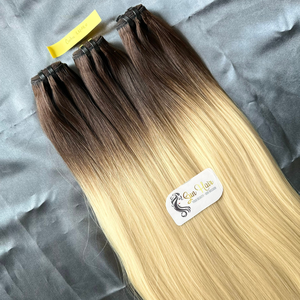 Extensiones de Cabello Humano Vietnamita con Alineación de Cutículas, Cabello Humano Virgen, Color Rubio Degradado Personalizado de Sun Hair Company - Product Image 1