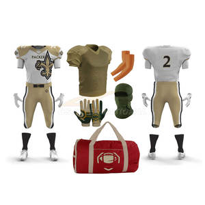 Vente en gros de maillots de football américain personnalisés Forfait d'uniformes Jeunes Hommes Femmes Équipes Gants de pêche Sacs de sport Ensemble d'entraînement sublimé - Product Image 1