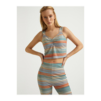 Body de punto plisado estampado ajustado para mujer, diseño único, muy colorido, transpirable y ecológico.