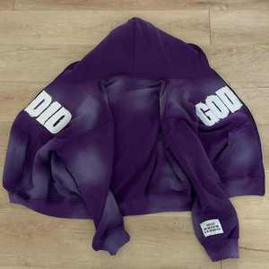 Fabricant OEM, vente en gros personnalisée, taille plus, sweat-shirt et pantalon de survêtement en coton 100% coupe-vent, lavage à l'acide uni, respirant, pour hommes - Product Image 3
