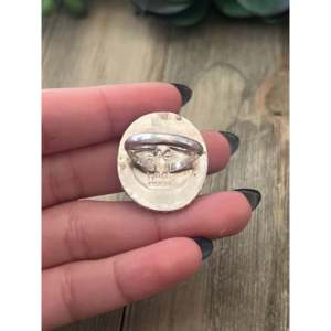 Bague en argent sterling Reda Galvan Royston avec turquoise, taille 5.75, coupe ovale, sertie clos, bijoux fins - Product Image 5