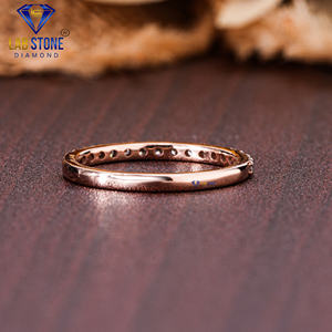 0,30 TDW banda de diamantes redondos anillo de compromiso de oro rosa de 18 quilates Cvd/Joyería de diamantes Hpht - Product Image 3