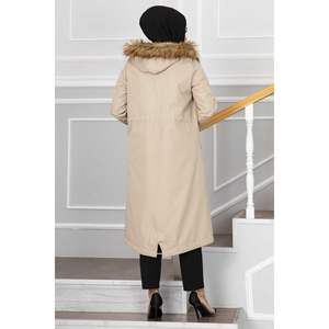 Ayla Tunnel Belted Hijab Coat para patrón regular multicolor Hecho en Turquía - Product Image 6