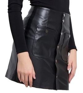High Quality Fashionable New Design Hot Look Front Pockets Genuine Sheep Leather Women Short <b>Skirt</b> For Sale - Product Image 1