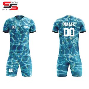Conjuntos de uniformes de Entrenamiento Personalizados, ropa de fútbol por sublimación para hombre, camiseta de fútbol reversible de práctica rosa y azul - Product Image 4